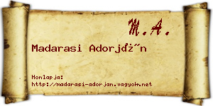 Madarasi Adorján névjegykártya